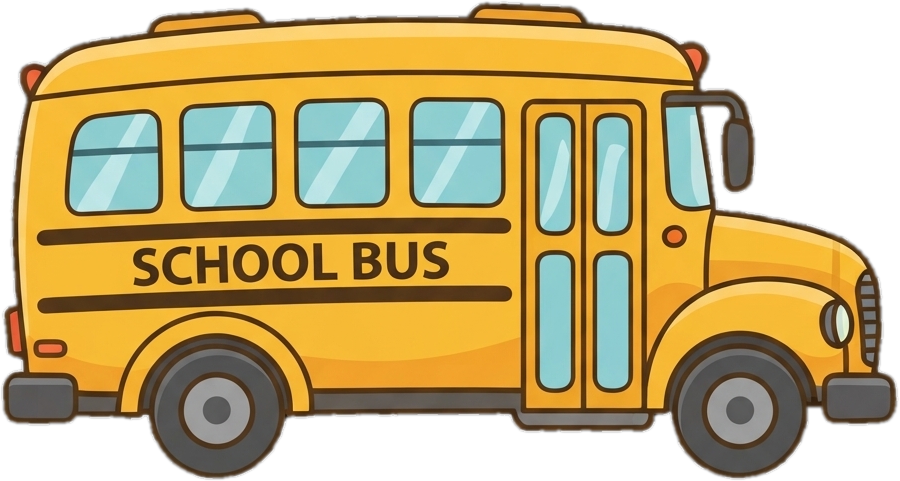 Illustrated yellow school bus